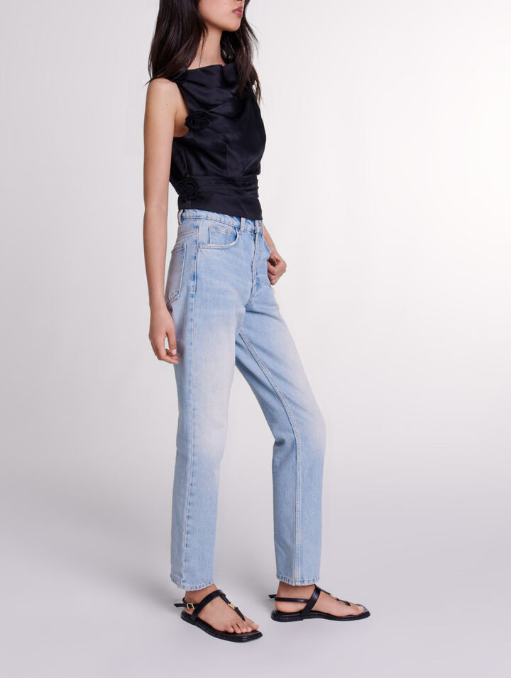 Top drappeggiato satinato