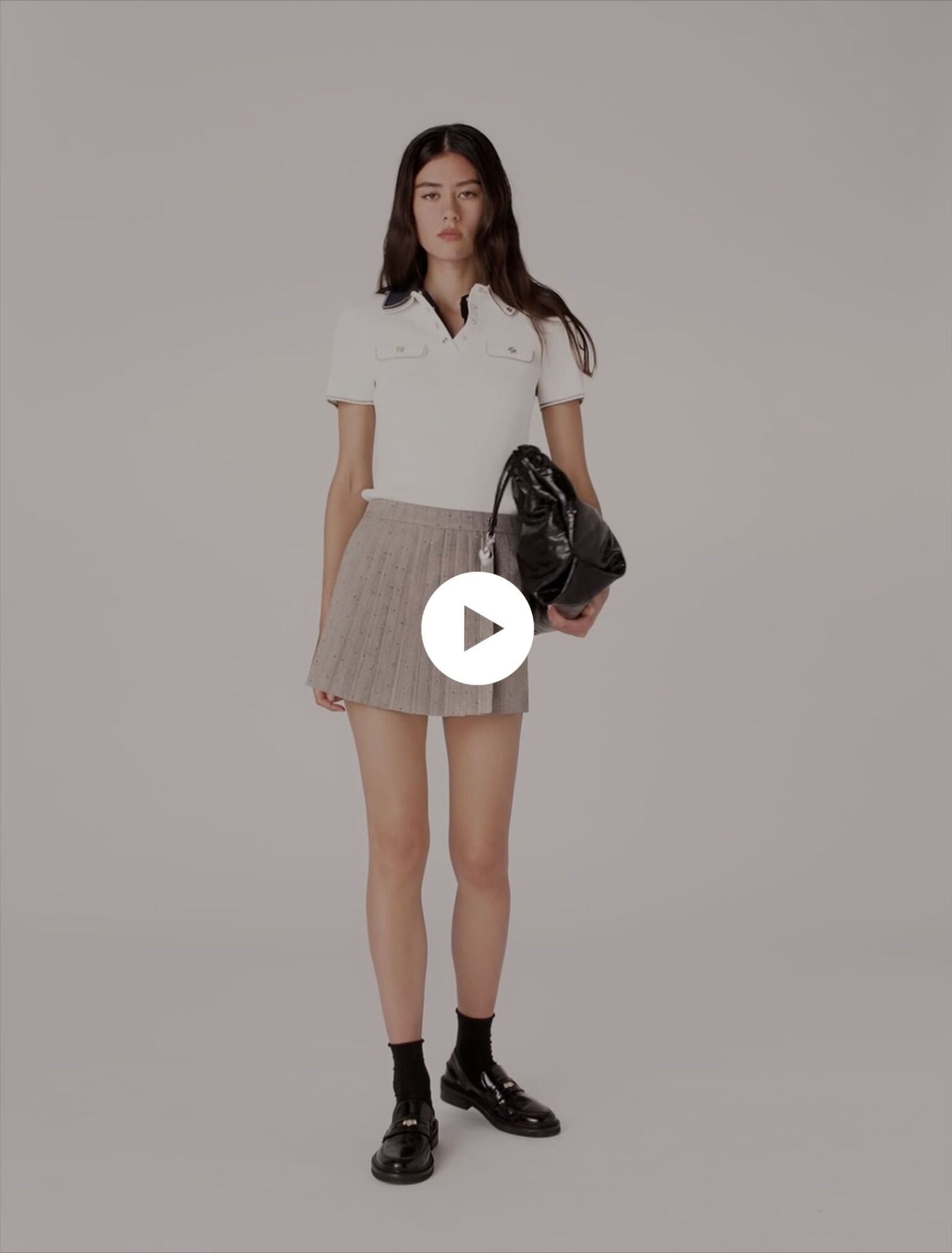 Shorts trompe l'œil plissé strass