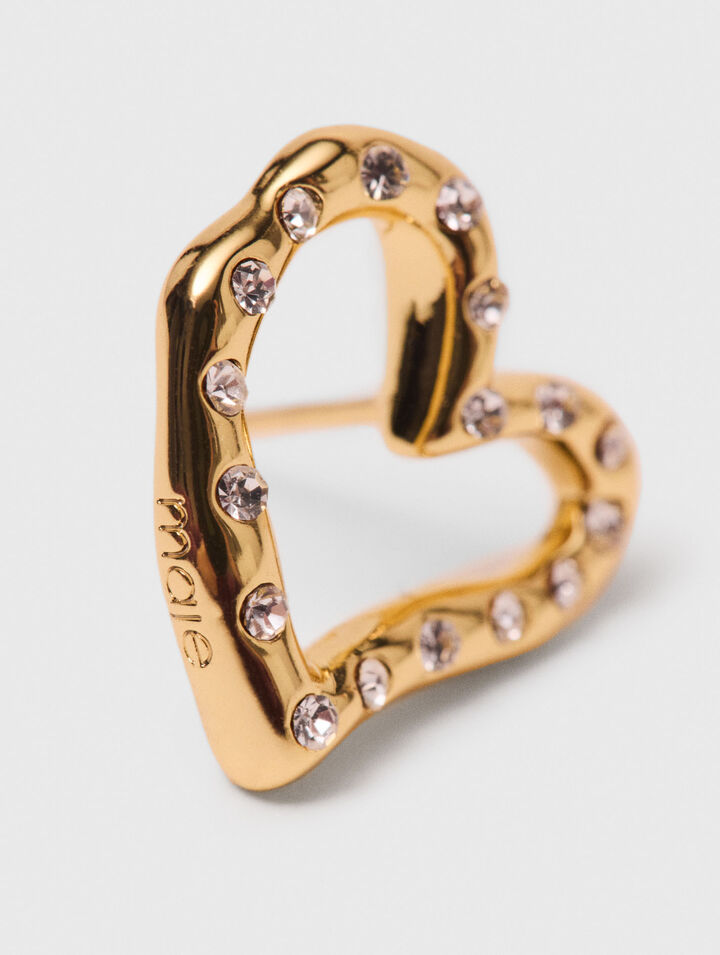 Orecchini a cuore con strass