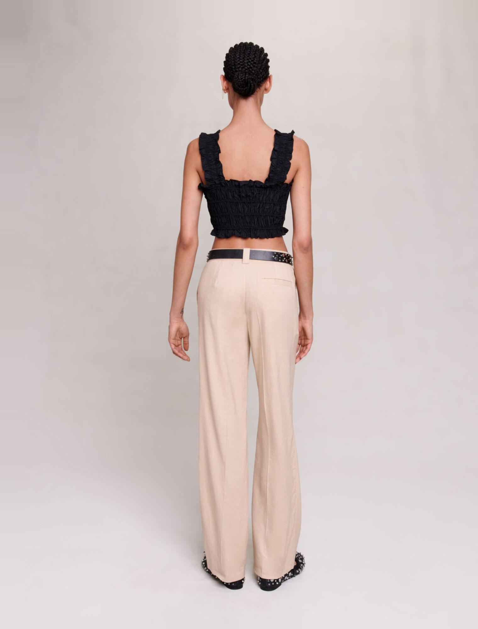 Crop top con punto smock