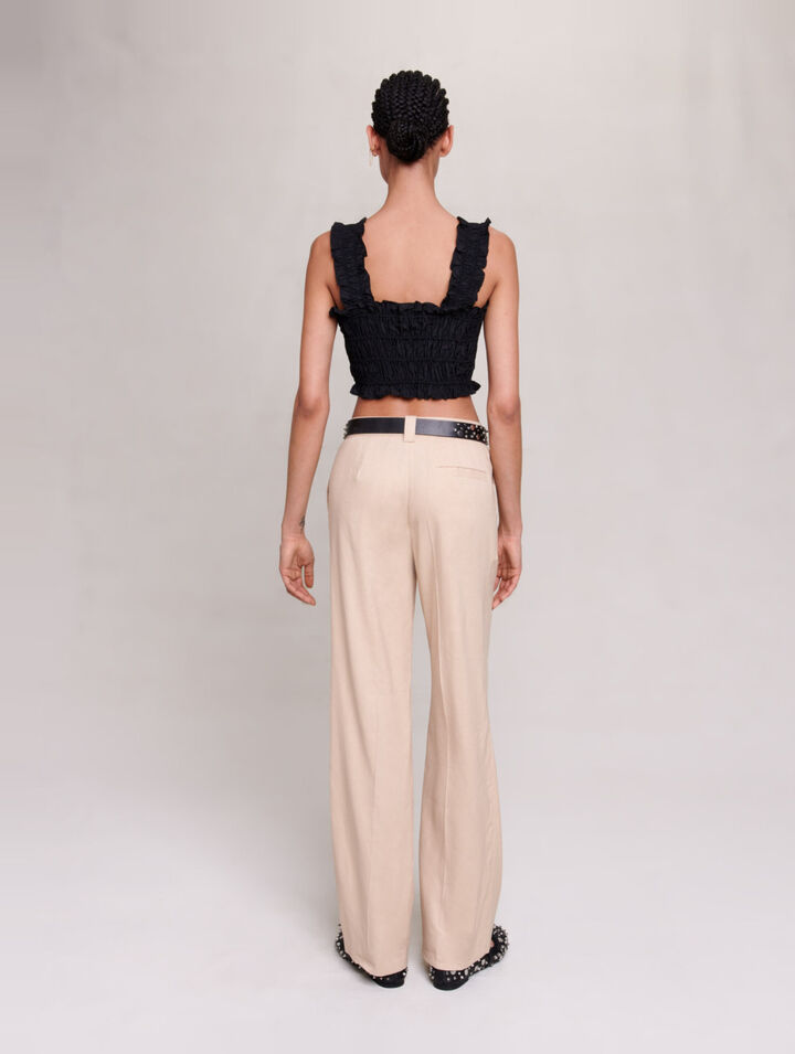 Crop top con punto smock