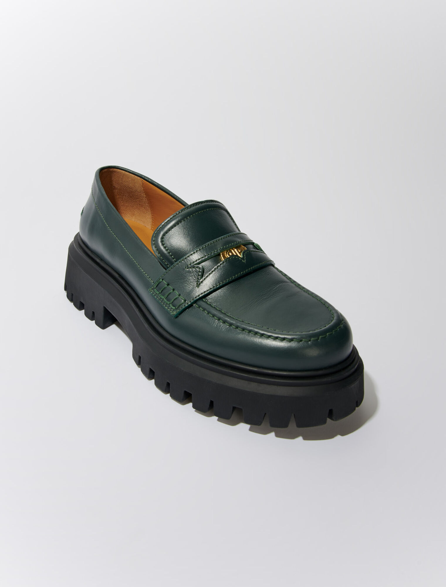 Mocassini con plateau in pelle