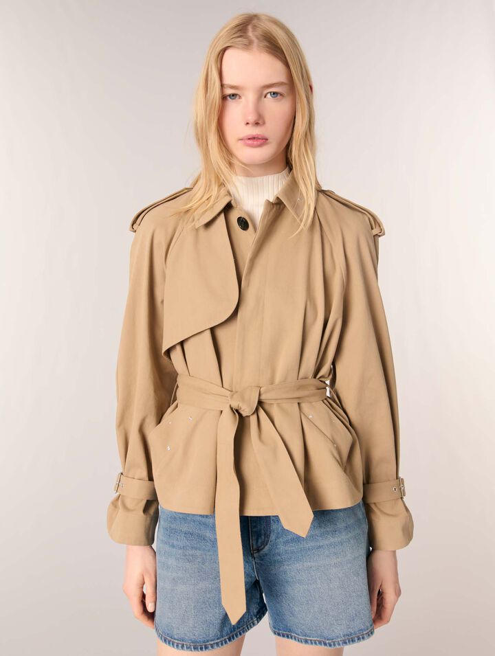 Trench corto borchiato