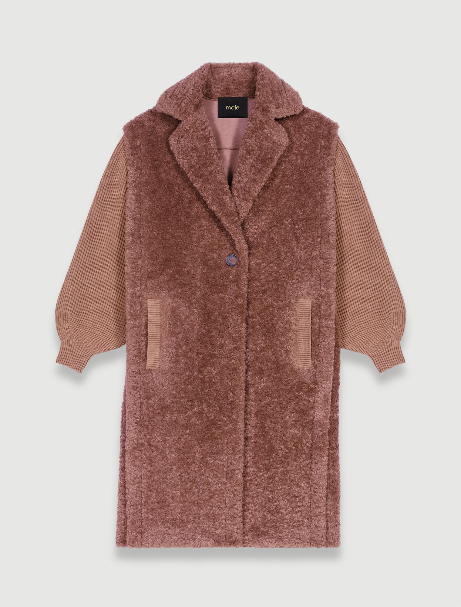 Cappotto lungo in ecopelliccia