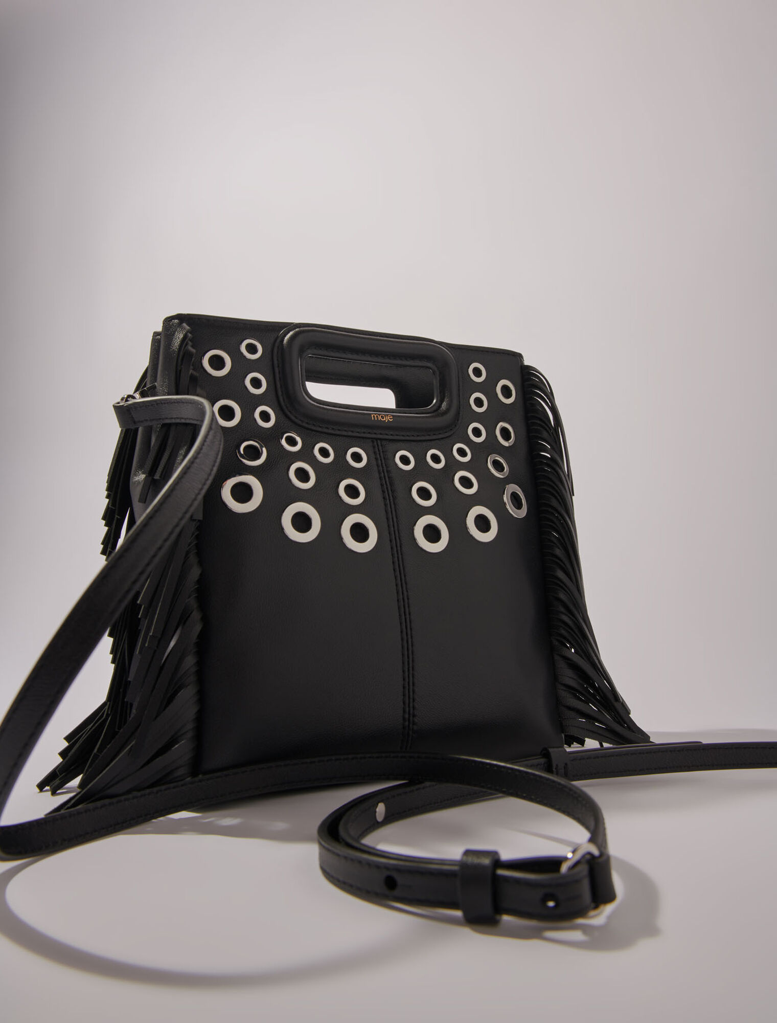 Borsa M in pelle e occhielli