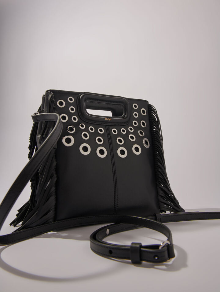 Borsa M in pelle e occhielli