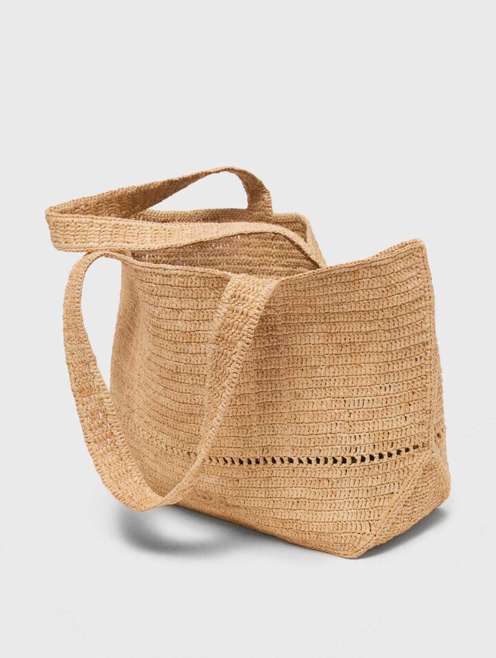 Shopping bag in rafia crochet