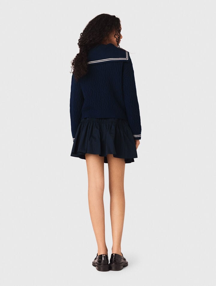 Cardigan trecce con scollo a barca