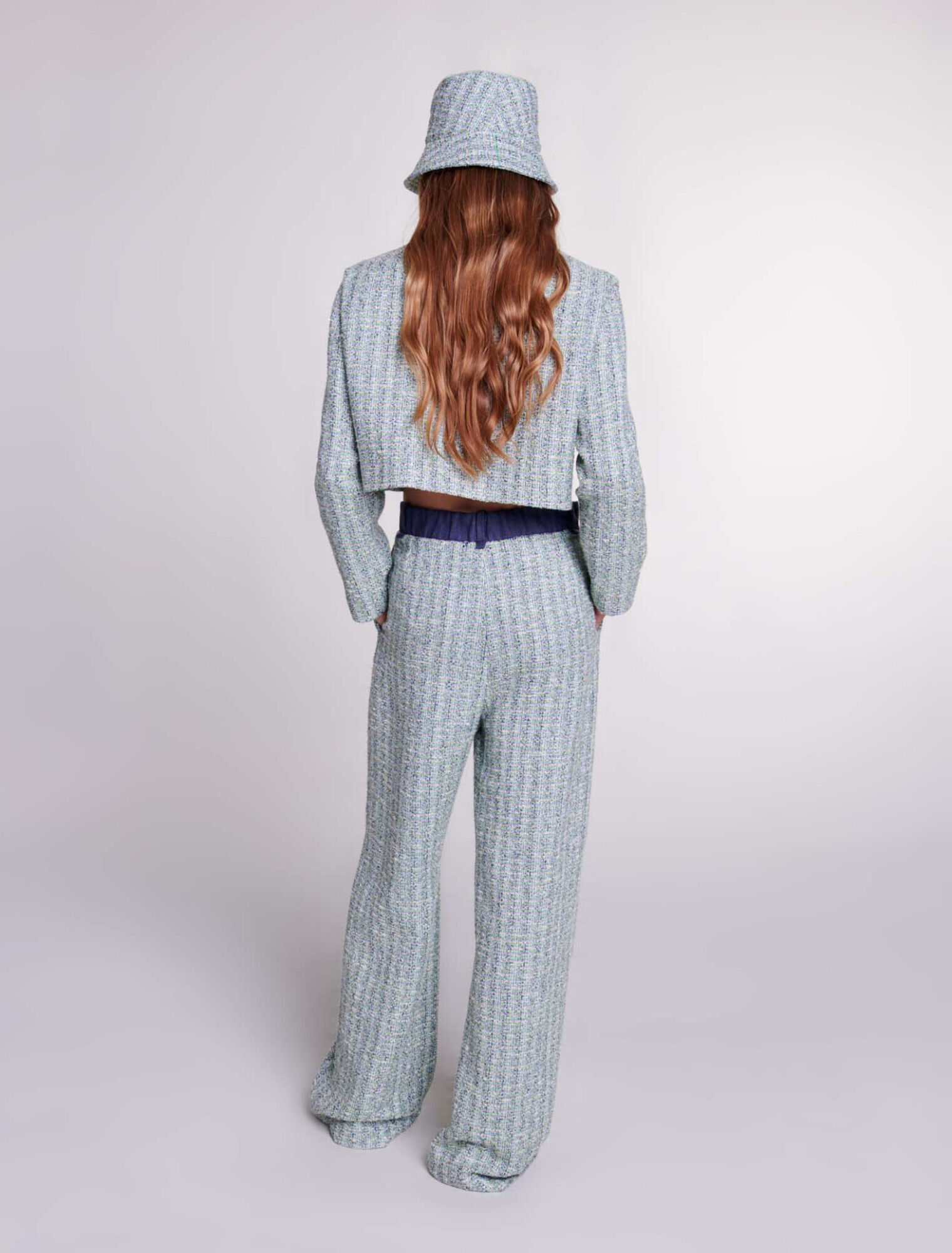 Pantaloni larghi in tweed