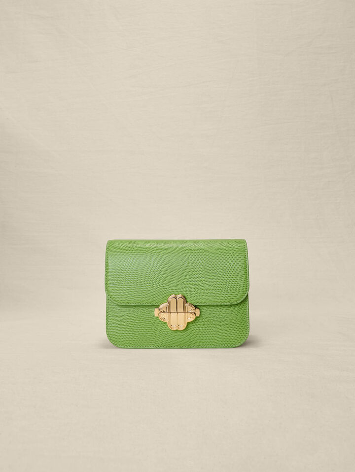 Borsa Clover in pelle effetto lucertola