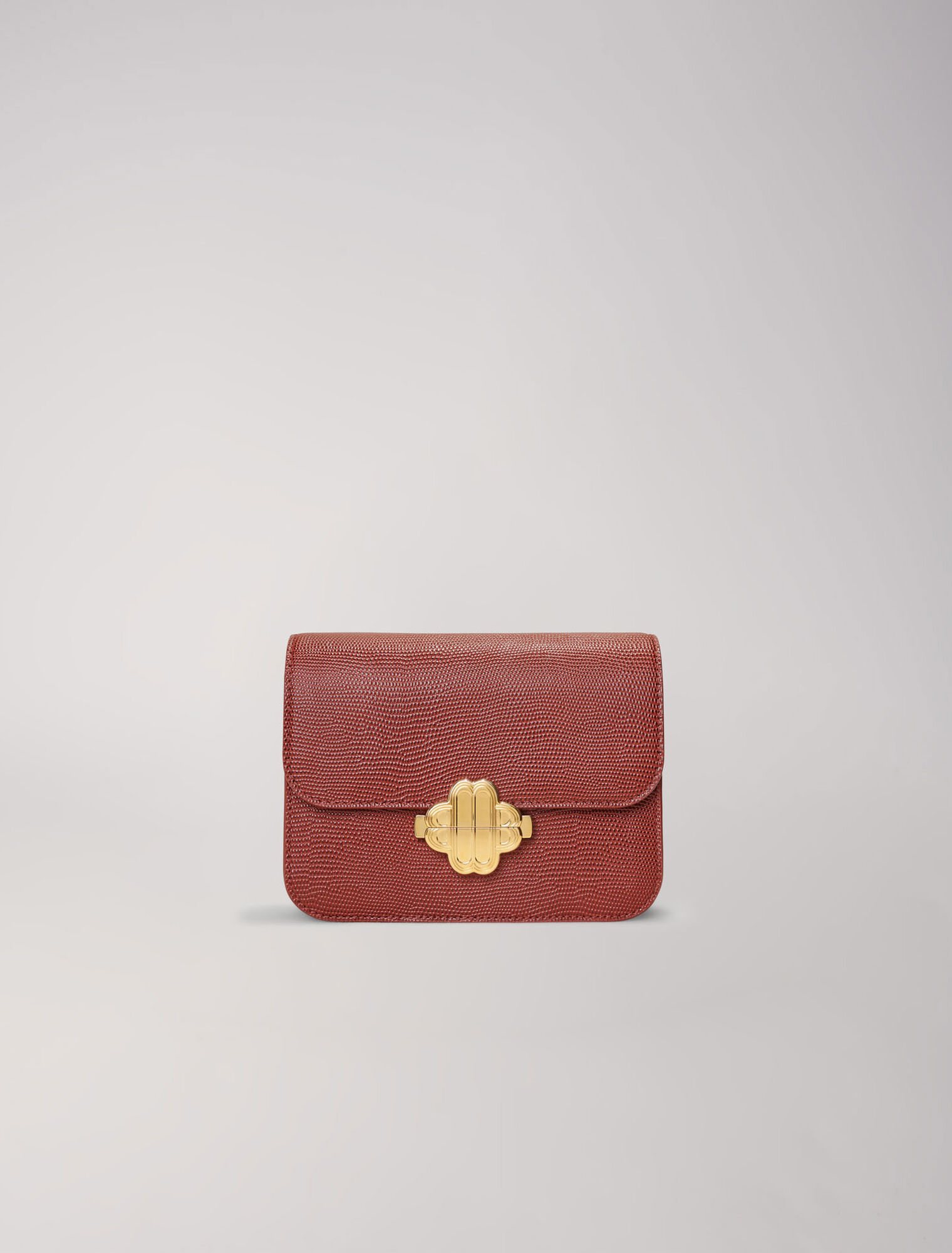 Borsa Clover in pelle effetto lucertola