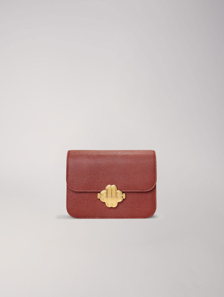 Borsa Clover in pelle effetto lucertola