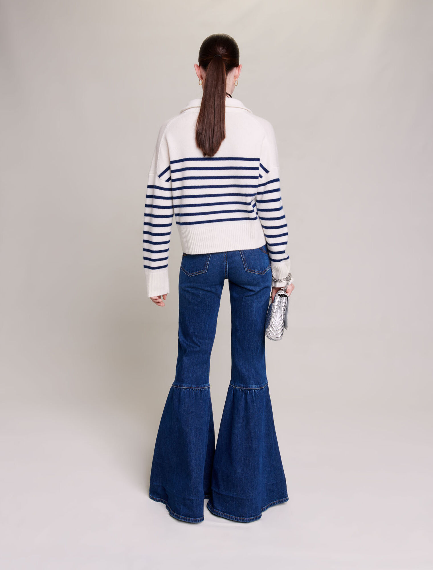 Maglione a righe in cachemire