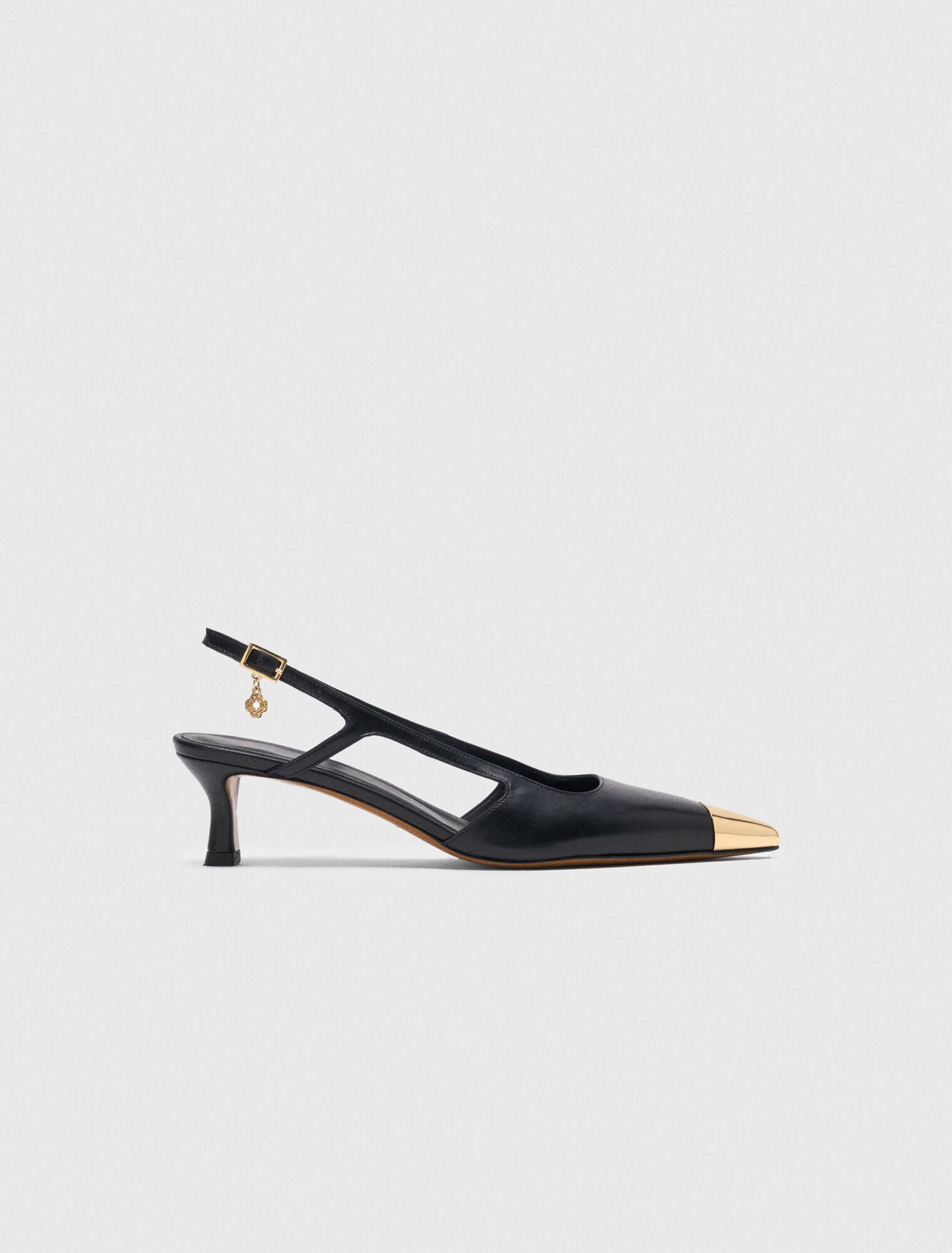 Décolleté slingback in pelle liscia