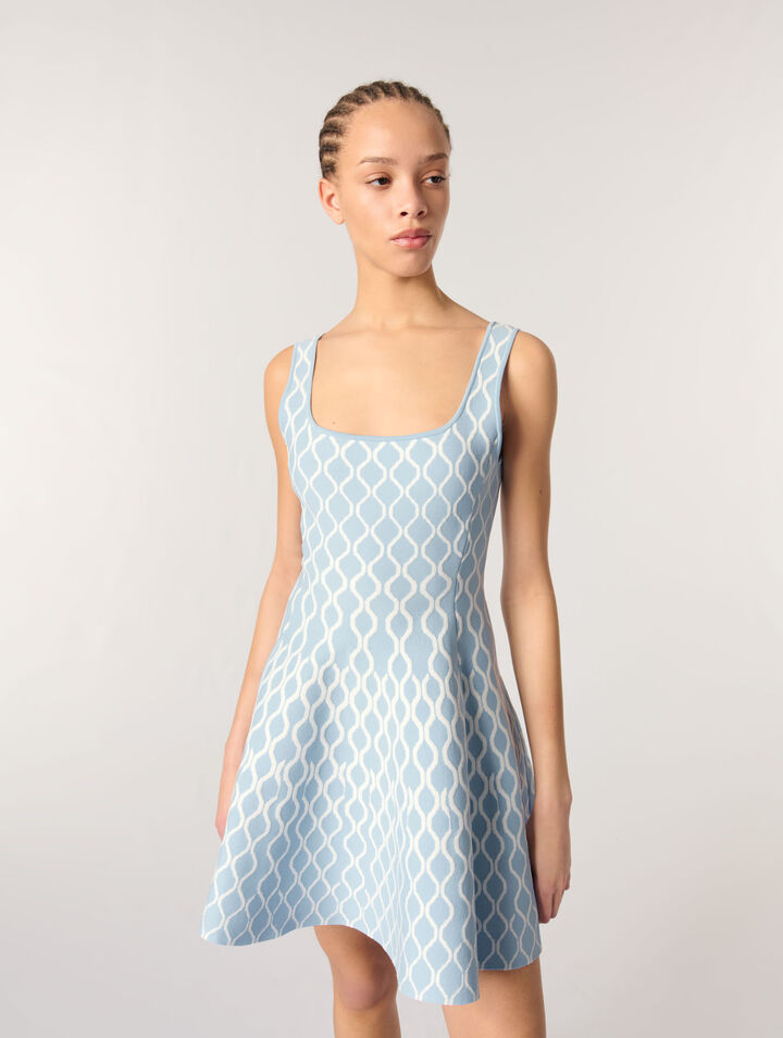 Abito corto in maglia jacquard