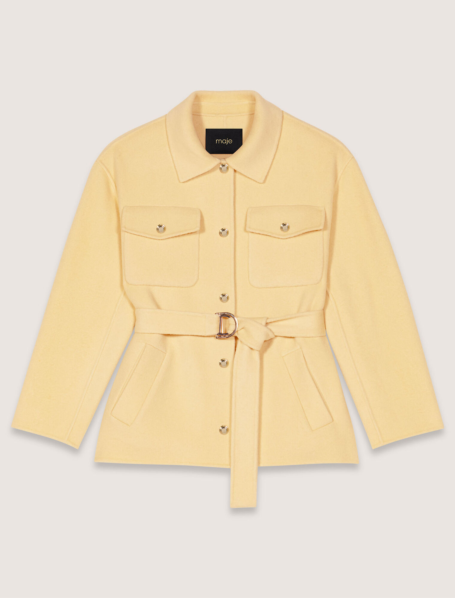 Cappotto corto double face cintura