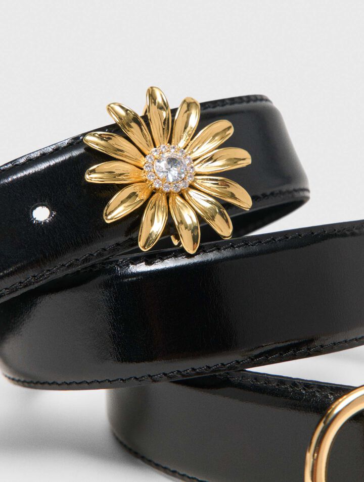 Cintura pelle con bijou rimovibile