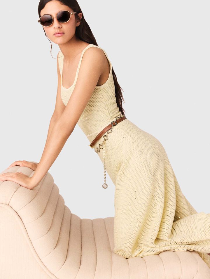 Abito lungo in maglia glitterato