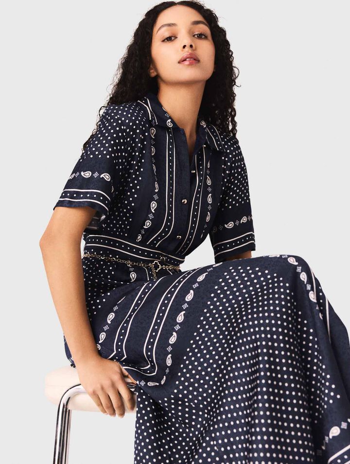 Abito lungo fluido con stampa