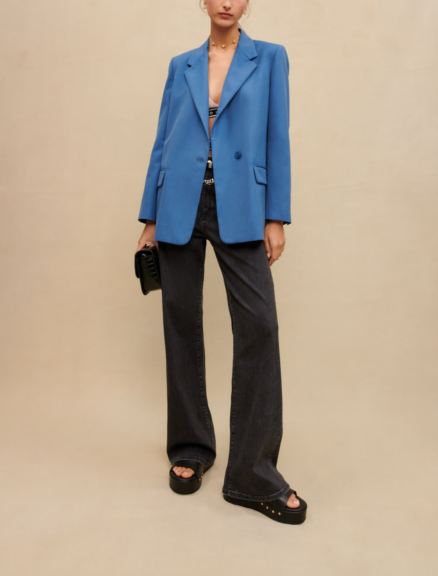 Giacca dritta blu