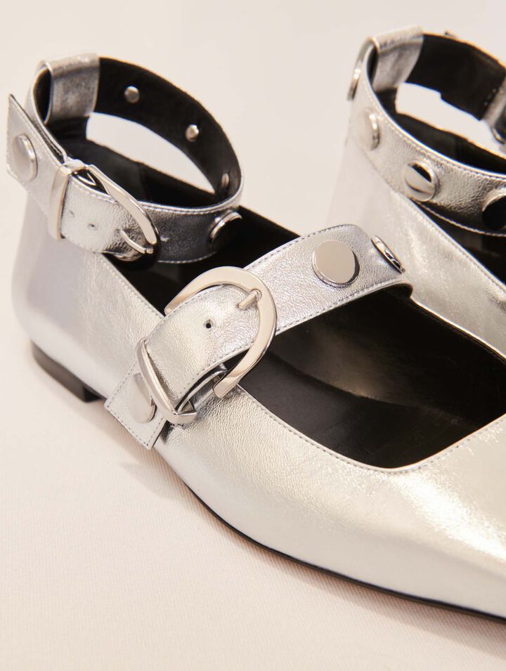 Mary Jane in pelle metallizzata