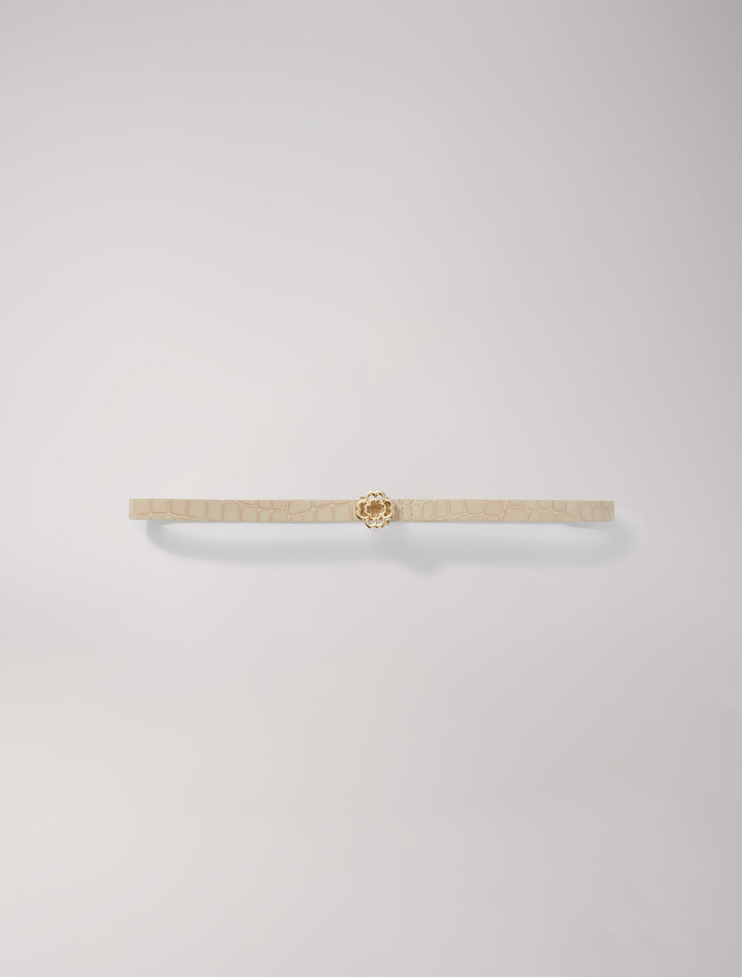 Cintura sottile pelle fibbia Clover