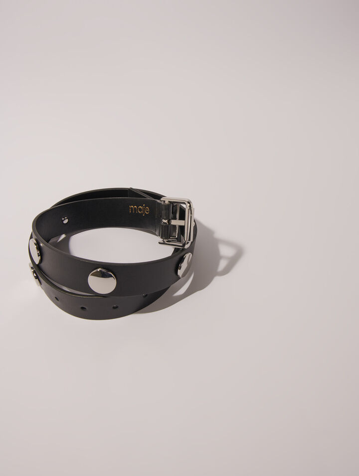 Cintura in pelle con borchie