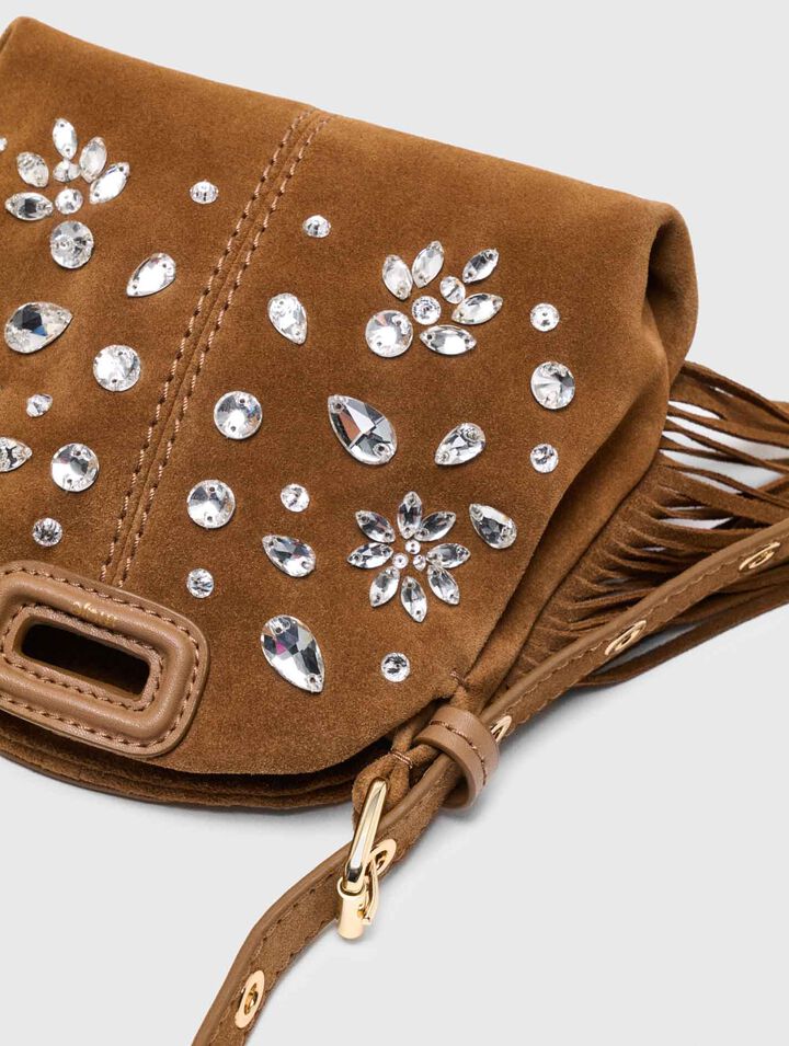 Borsa Miss M in micro suede con strass