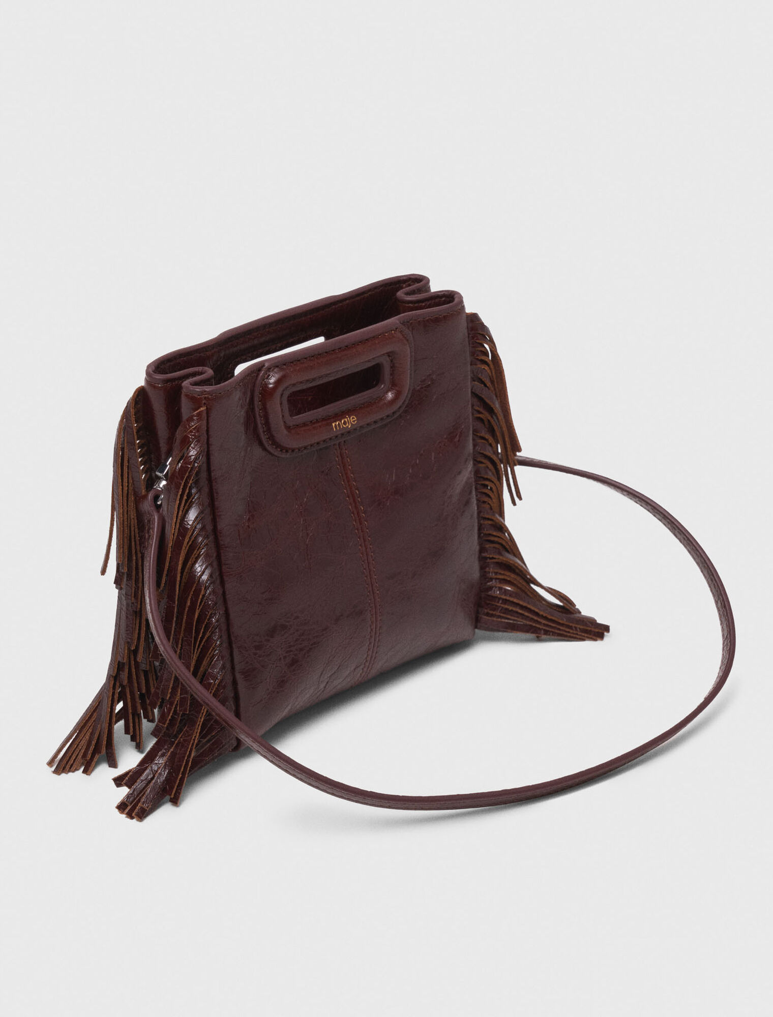Borsa M mini in pelle craquelé