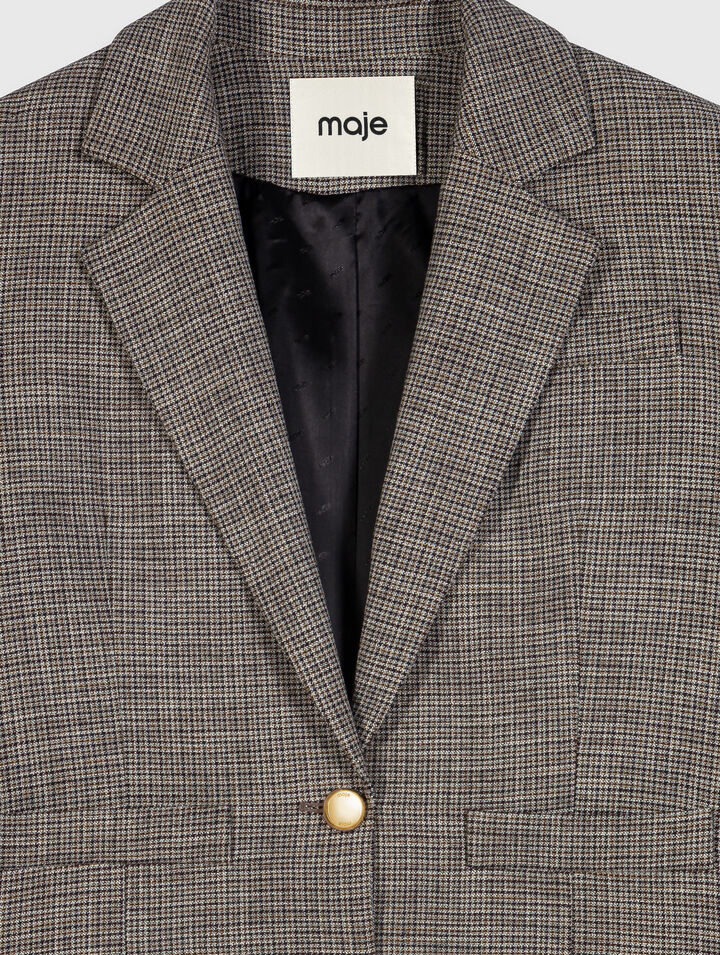 Giacca da tailleur corta a quadri