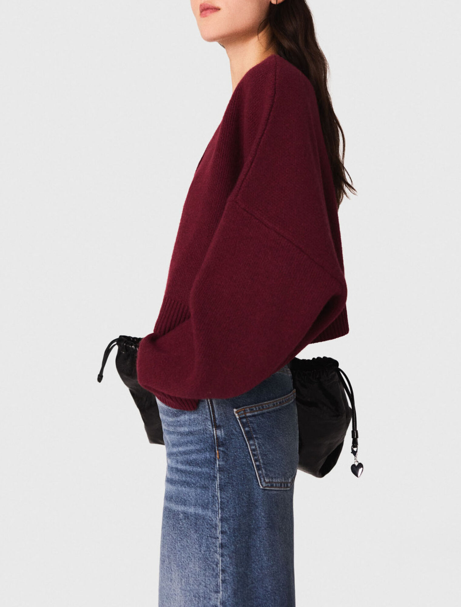 Cardigan cropped in misto lana