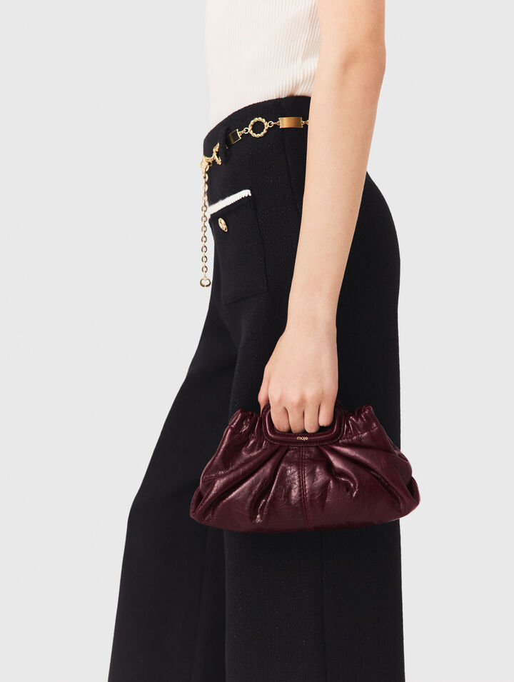 Milpli mini Clutch in pelle craquel&eacute;