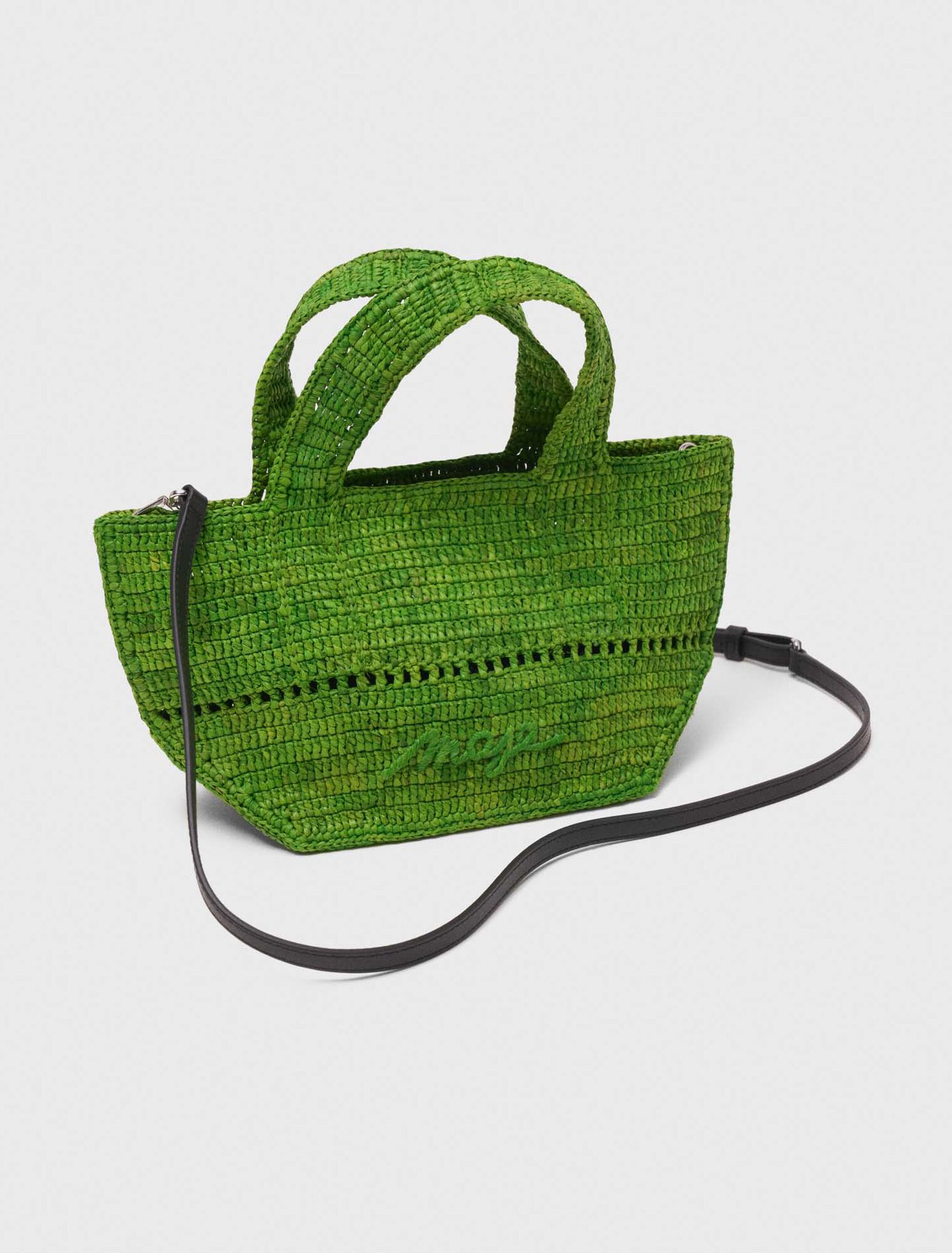 Mini shopping bag in rafia naturale