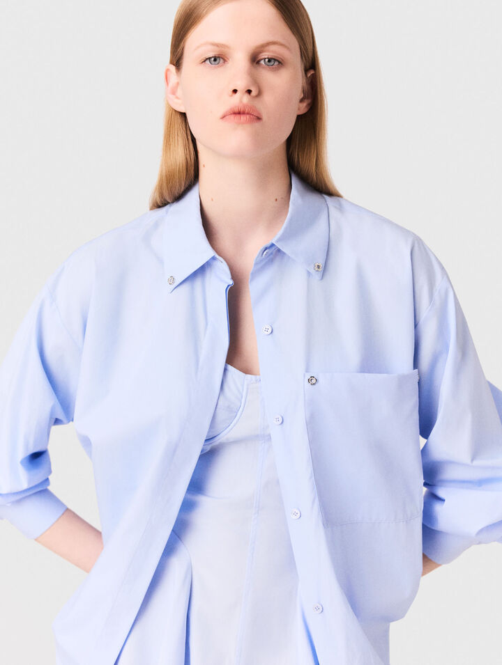 Camicia lunga in popeline