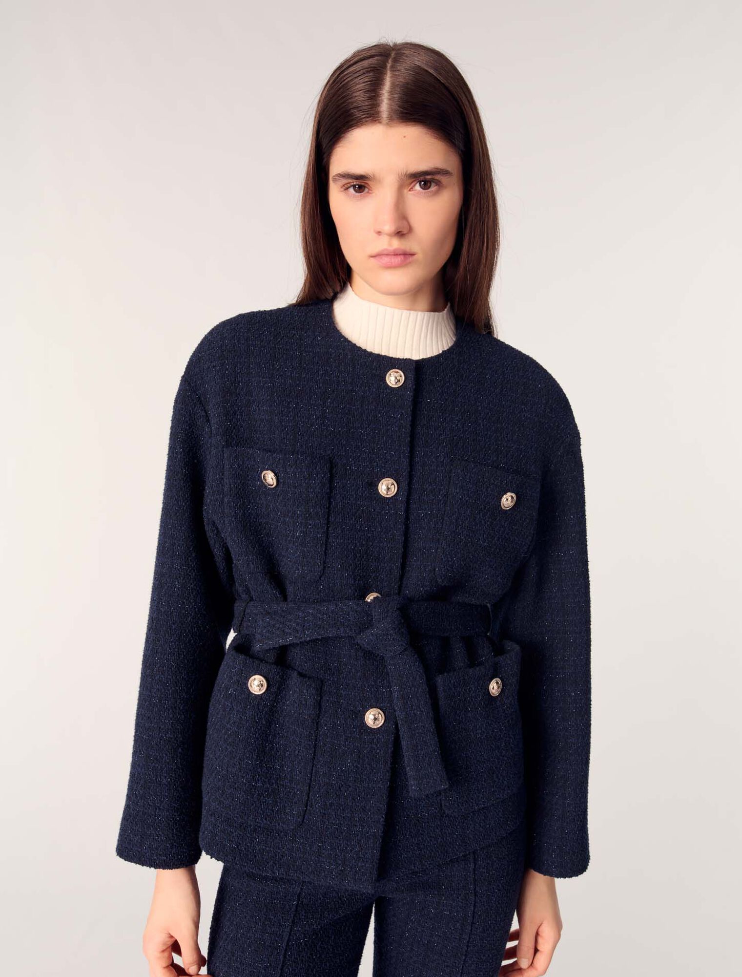 Giacca con 4 tasche in tweed