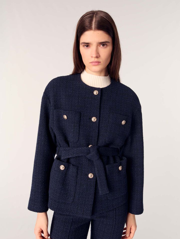 Giacca con 4 tasche in tweed