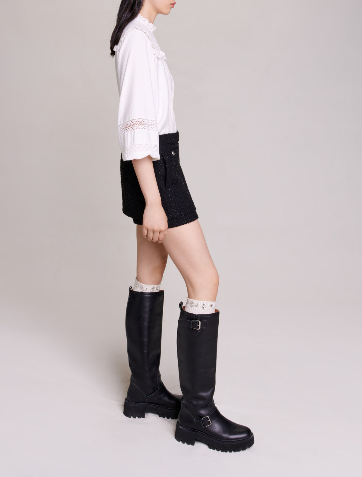 Shorts in tweed