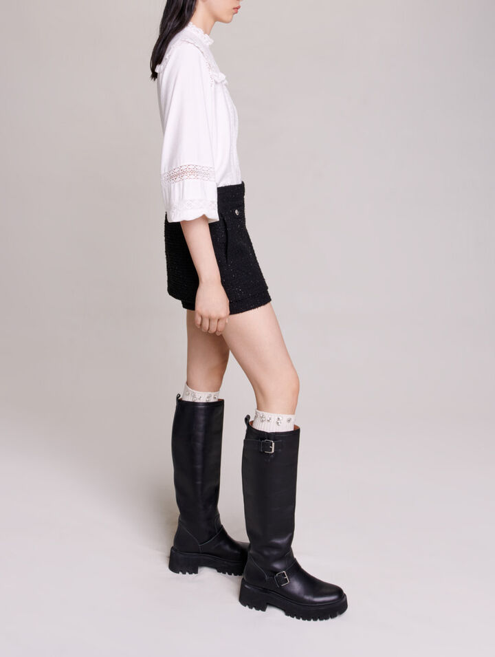 Shorts in tweed