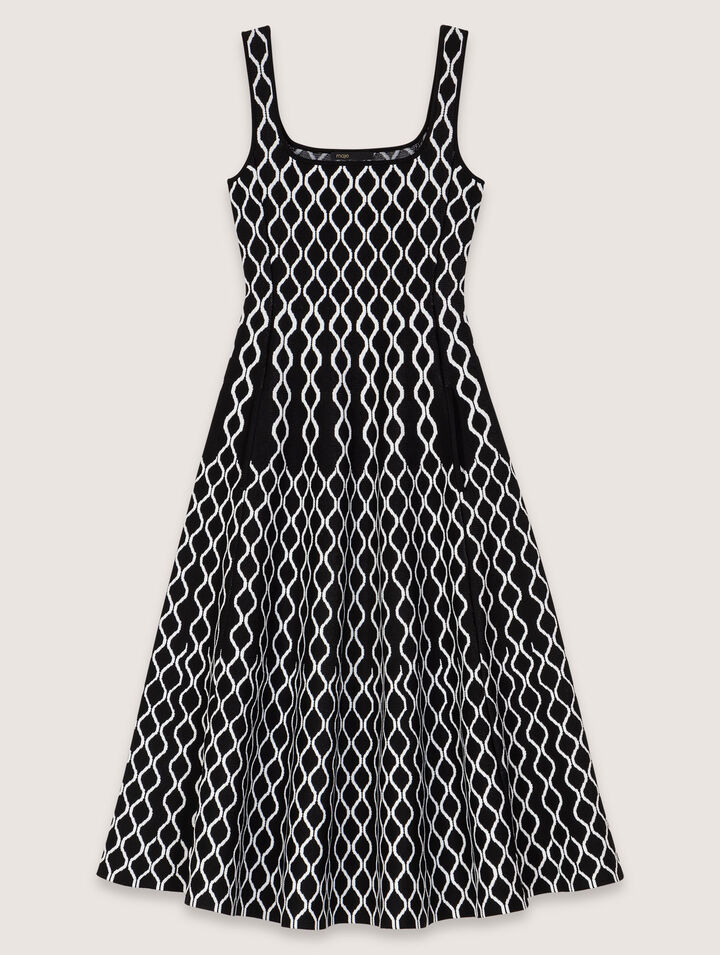 Abito midi in maglia jacquard