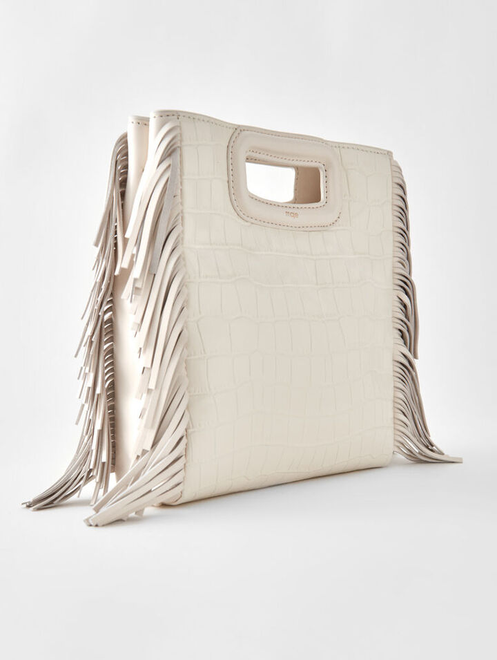Borsa M in pelle effetto coccodrillo