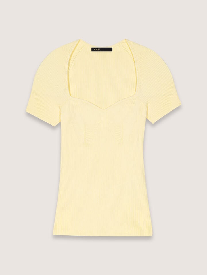 Top in maglia a coste
