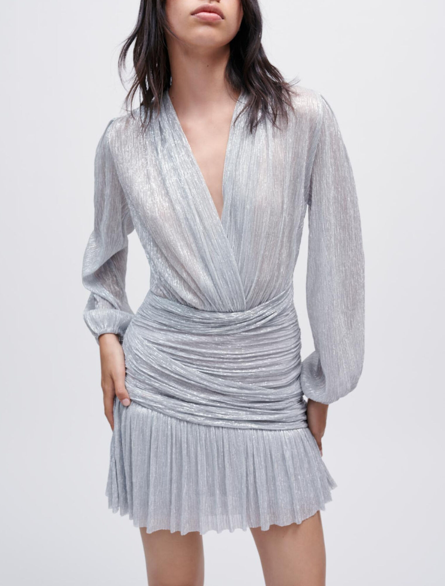 Abito drappeggiato in lurex