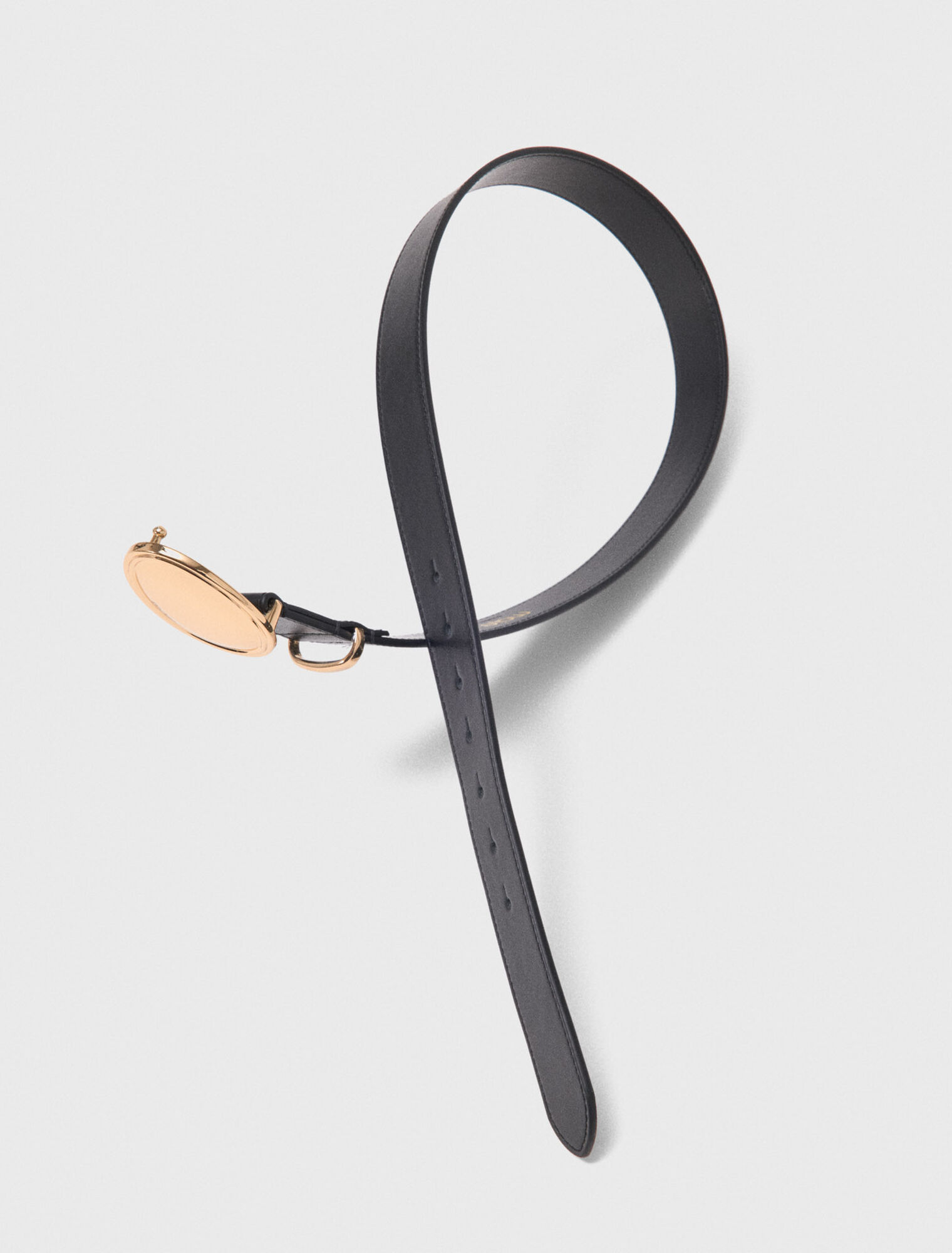 Cintura in pelle con fibbia ovale