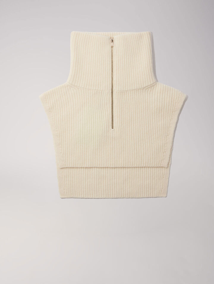 Collo con zip in lana e cashmere