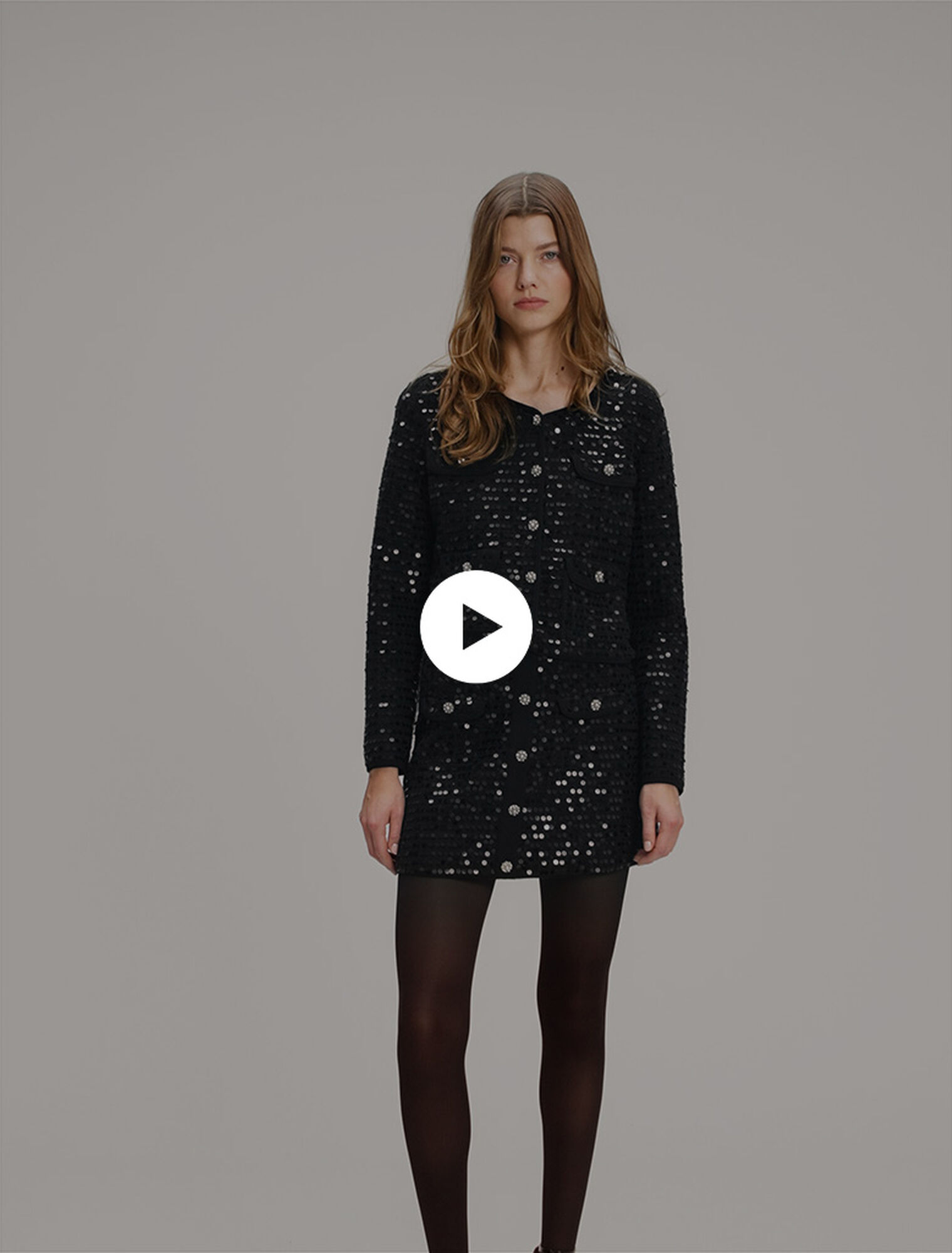 Cardigan corto con lustrini