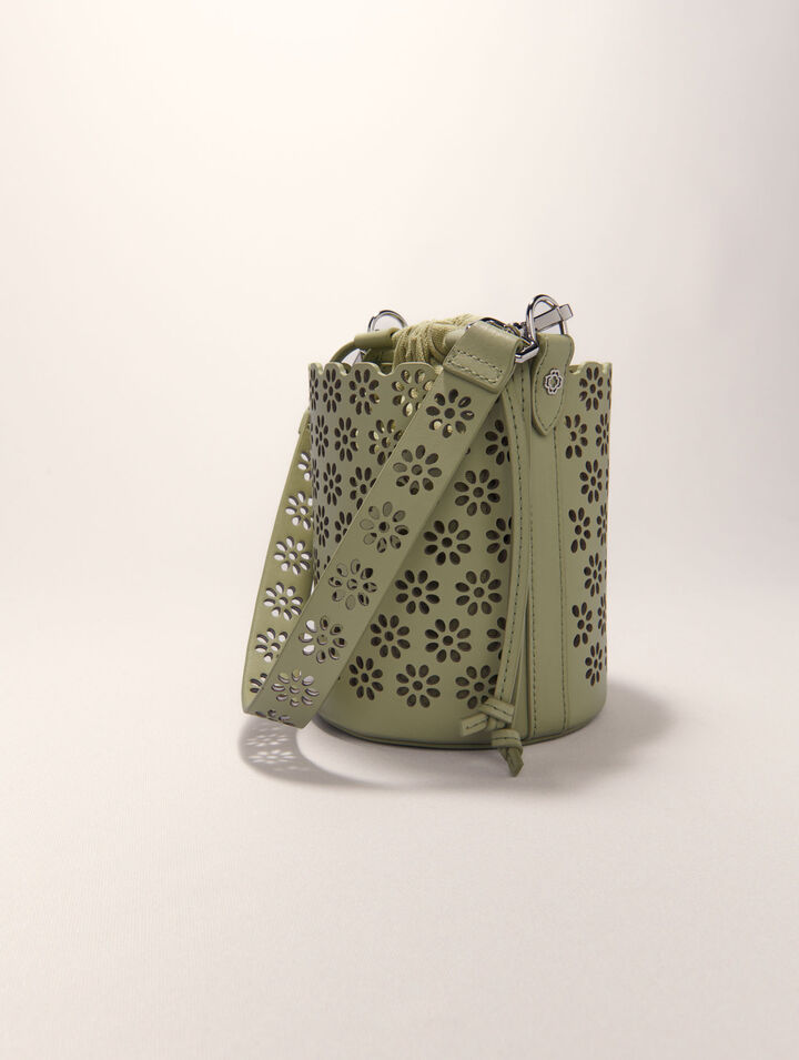 Borsa a secchiello pelle traforata