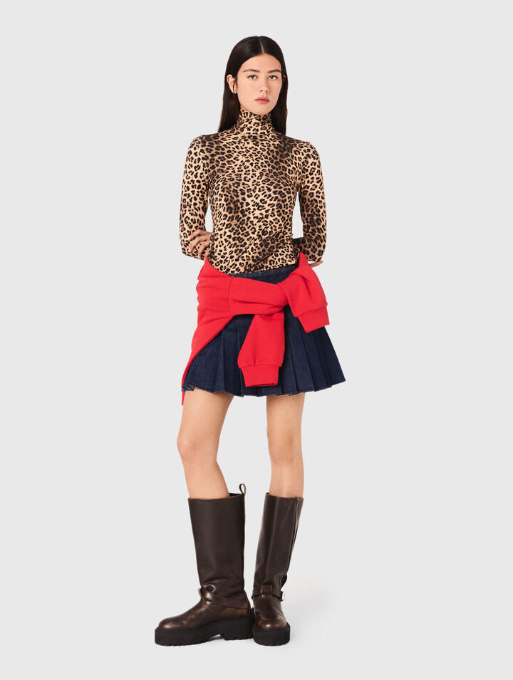 T-shirt con stampa leopardata
