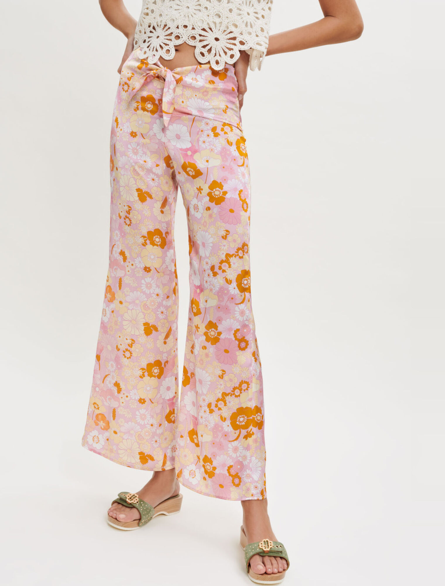 Pantaloni con stampa Fluid Flower Power