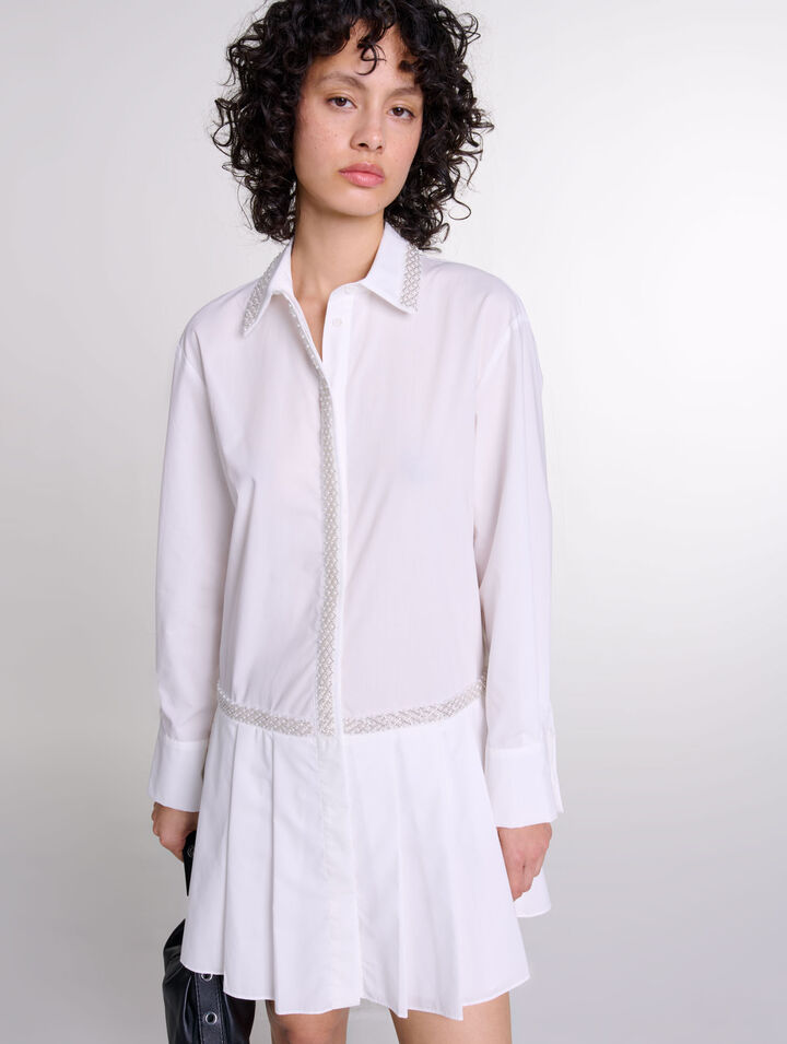 Abito a camicia ornato con perline