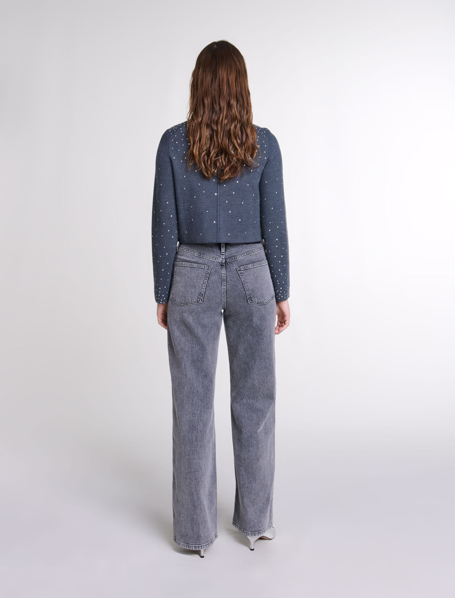 Pullover in maglia a strass